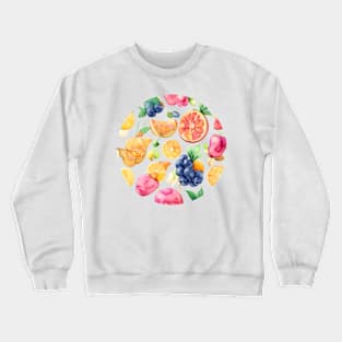 Healthy Fruits in Watercolor Crewneck Sweatshirt